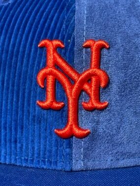 ⚾️ MLB New Era New York Mets Blue Corduroy Baseball Cap Hat Logo 7 3/8